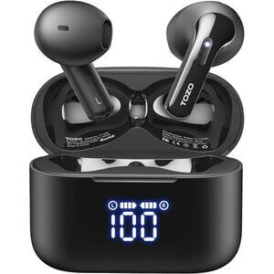 Wireless Earbuds Bluetooth 5.3 Waterproof 44H Battery Noise Cancelling Mic